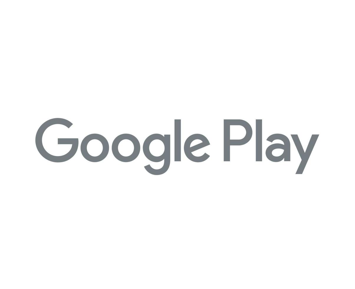 Google jogar símbolo marca logotipo nome cinzento Projeto Programas telefone Móvel vetor ilustração