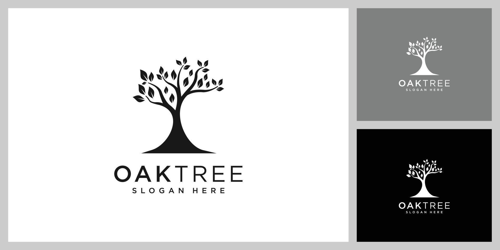 modelo de design de vetor de logotipo de árvore de carvalho