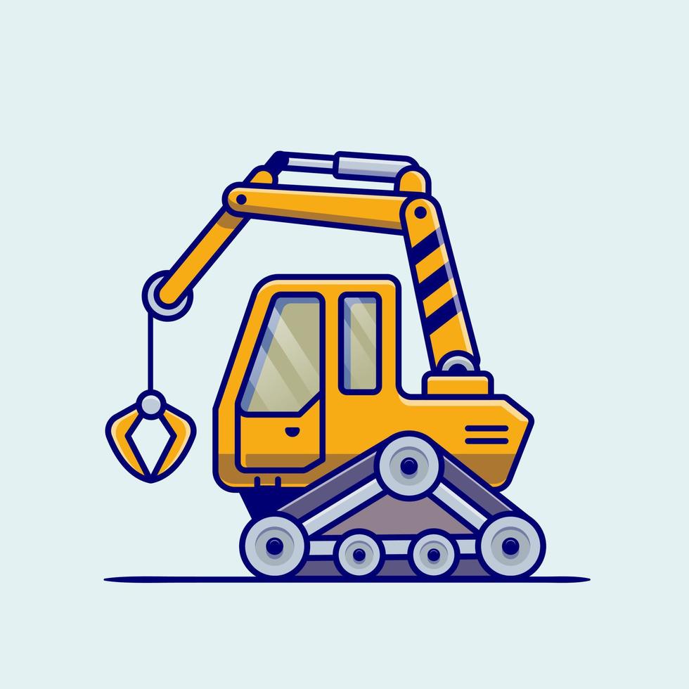 trator veículo desenho animado vetor ícone ilustração. construção transporte ícone conceito isolado Prêmio vetor. plano desenho animado estilo