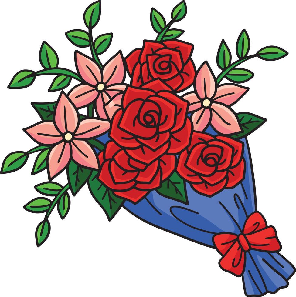 ramalhete do flor desenho animado colori clipart vetor