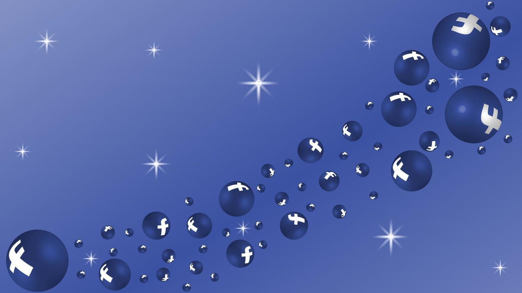 Fundo do Facebook de mídia social de vetor 3D