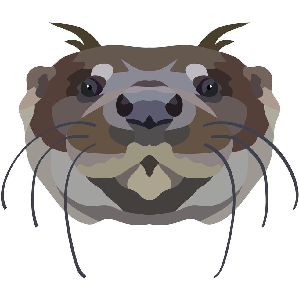 lontra. a face do uma selvagem animal é retratado dentro vetor estilo. brilhante imagem. logotipo, ilustração isolado em branco fundo.