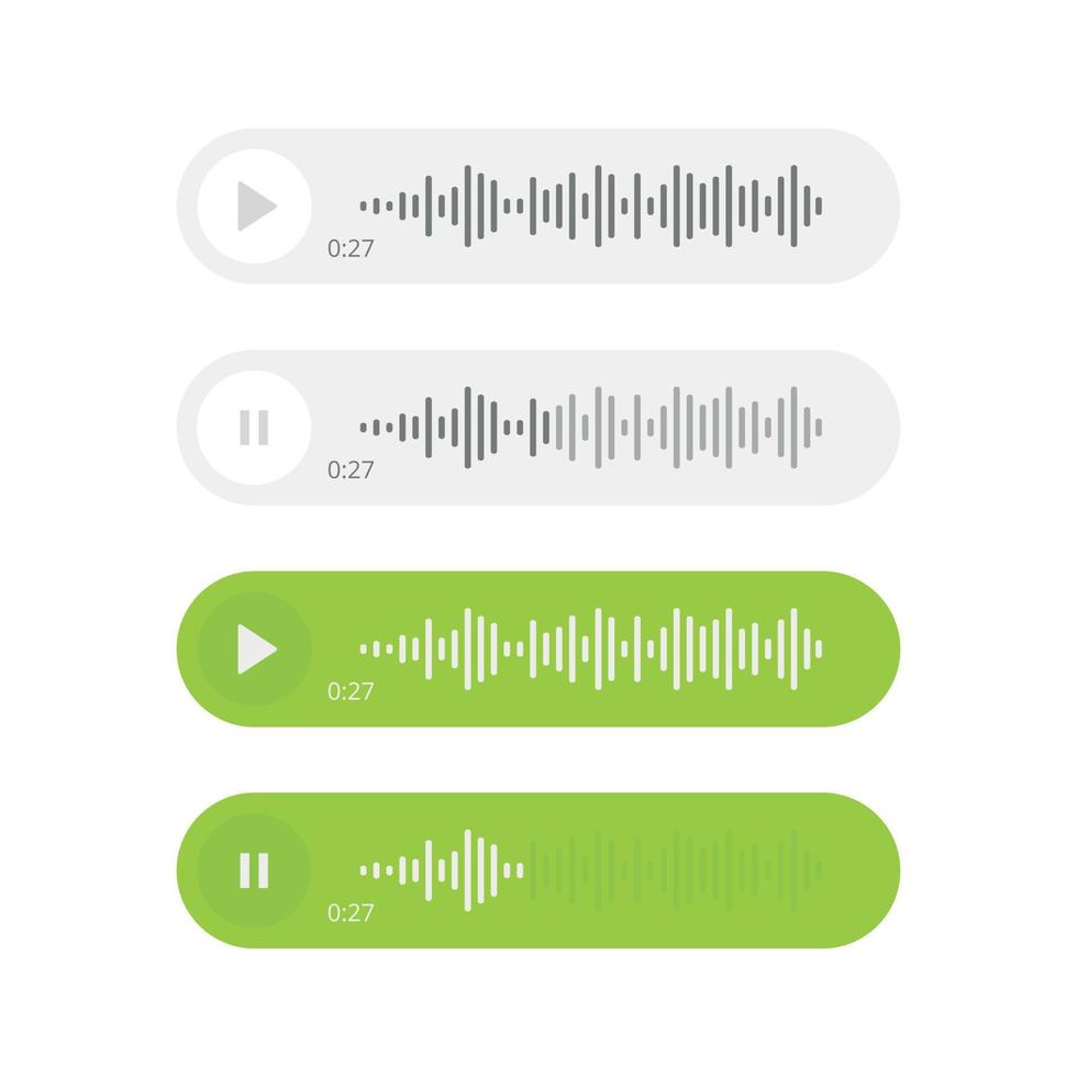 conjunto voz mensagens com som onda isolado. mensagem bolha para social meios de comunicação. SMS ou voz mensagem ícones. vetor