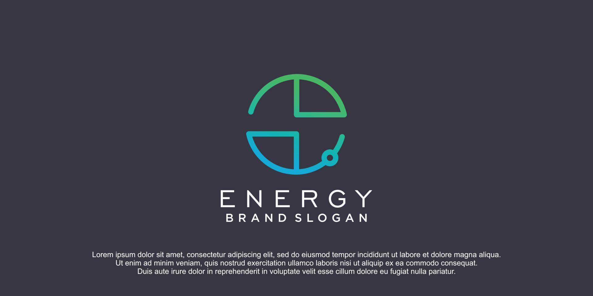 design de logotipo de vetor de ícone de energia com vetor premium de conceito moderno e fresco