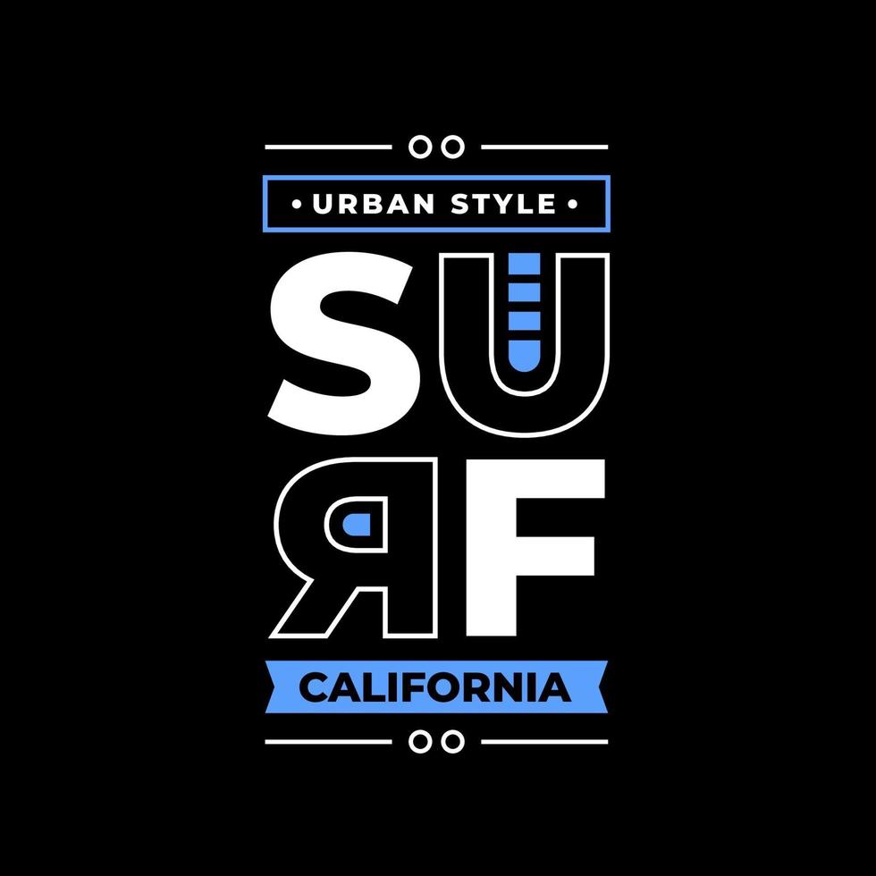 design de roupas de letras de tipografia moderna surf califórnia vetor