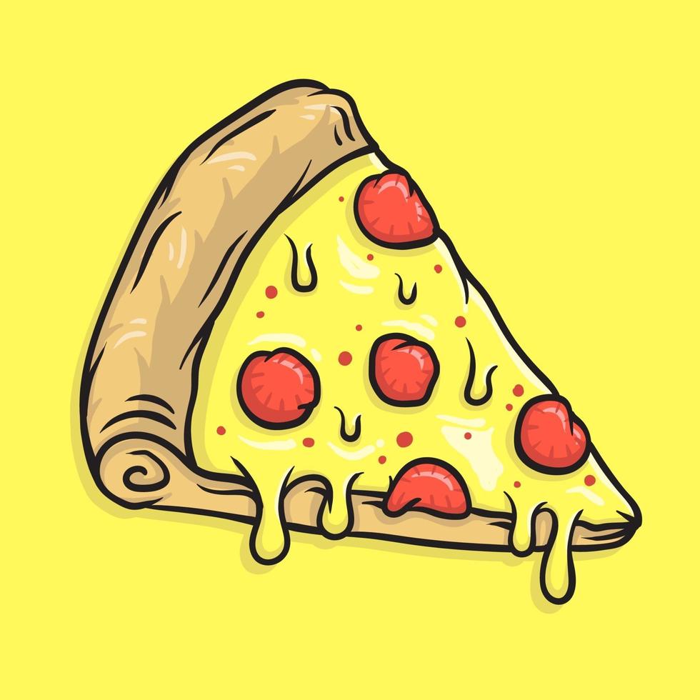 ilustração de pizza de queijo mussarela derretido vetor