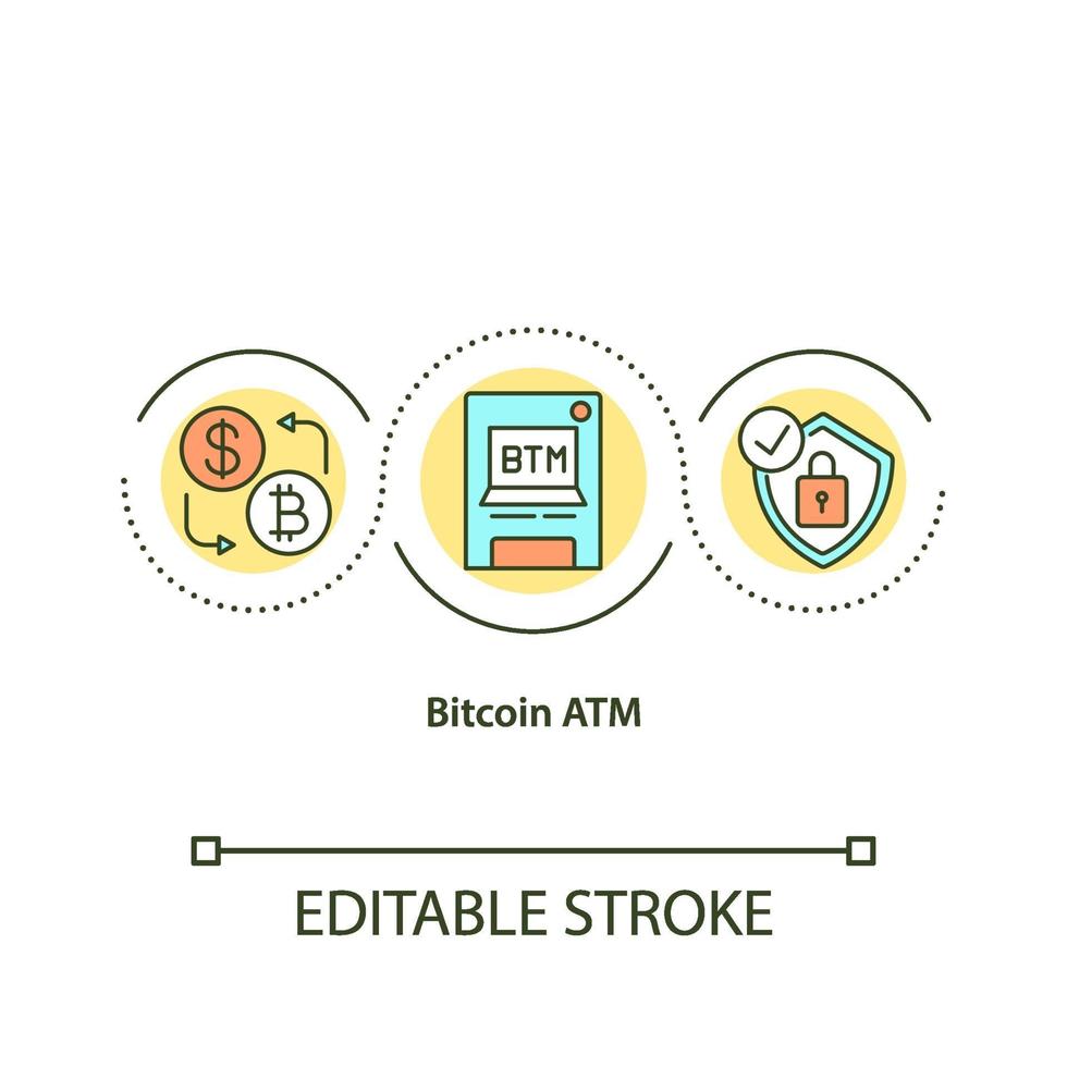 ícone do conceito de bitcoin atm vetor