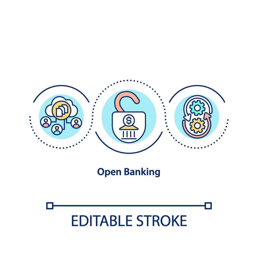 ícone do conceito de banco aberto vetor
