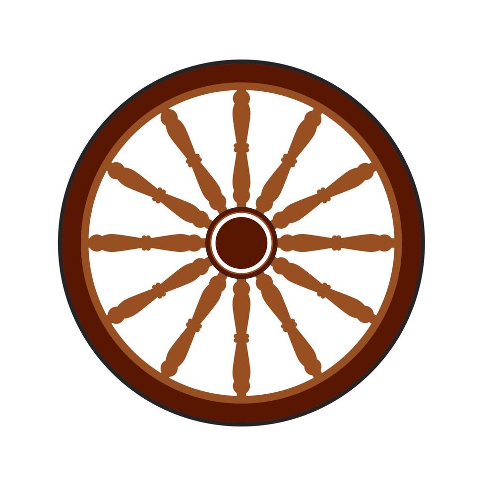 velho de madeira roda ícone vetor