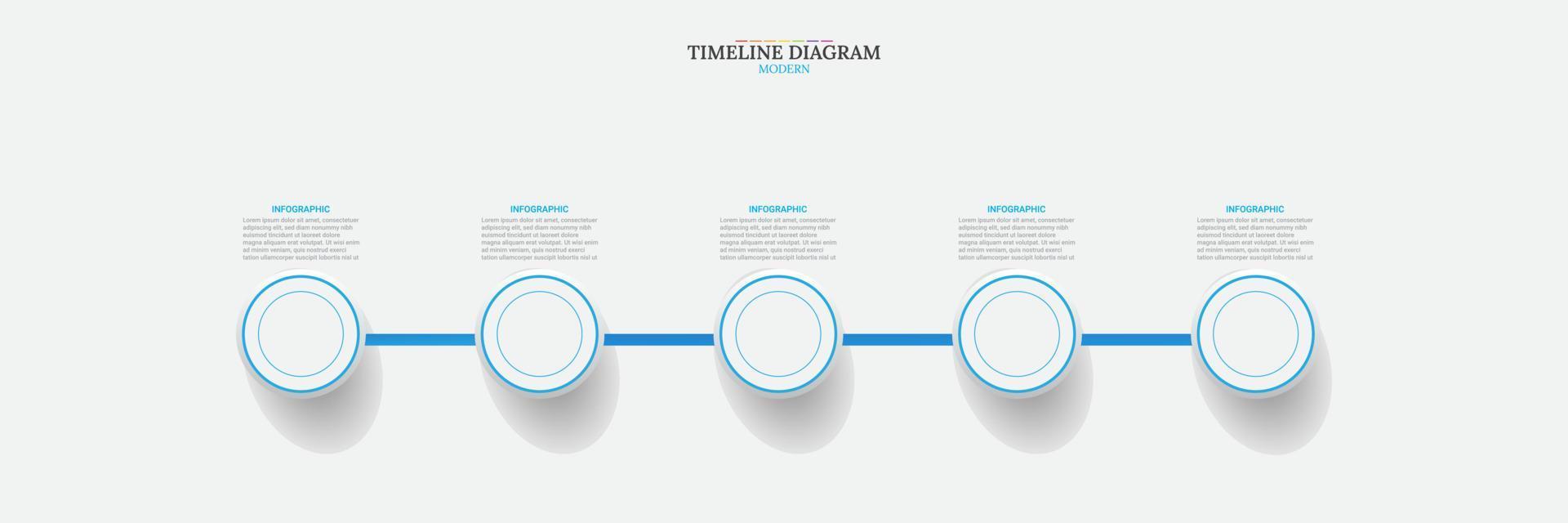 o negócio vetor informação gráfico modelo. 5 fases moderno Tempo linha diagrama, moderno apresentação informação print.gráfico