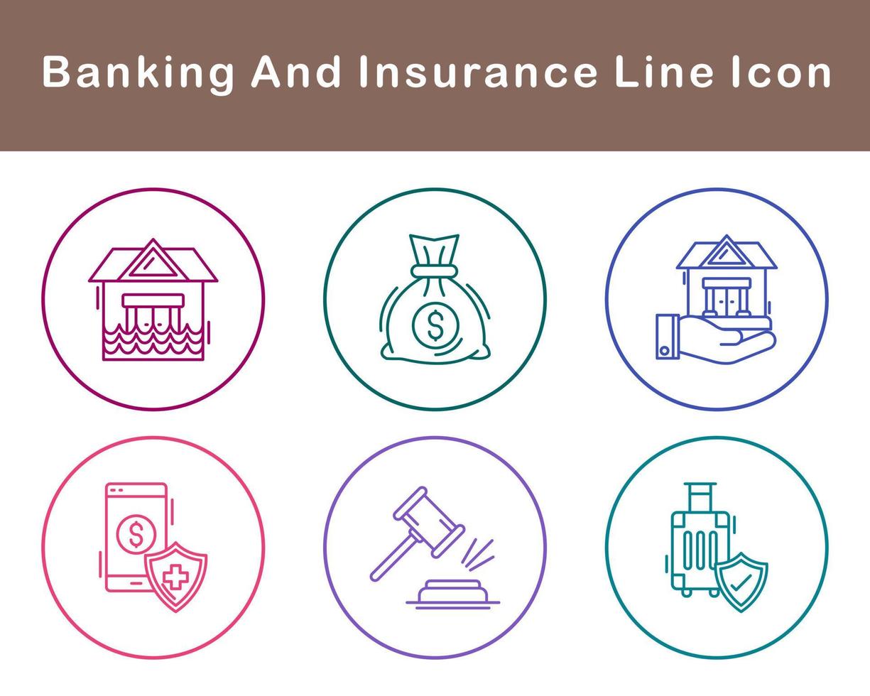 bancário e proteção vetor ícone conjunto