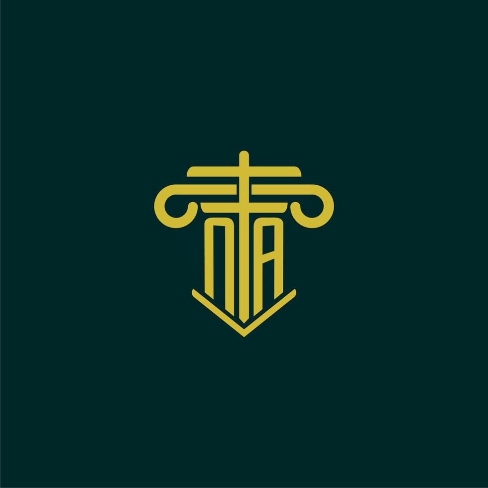 n / D inicial monograma logotipo Projeto para lei empresa com pilar vetor imagem