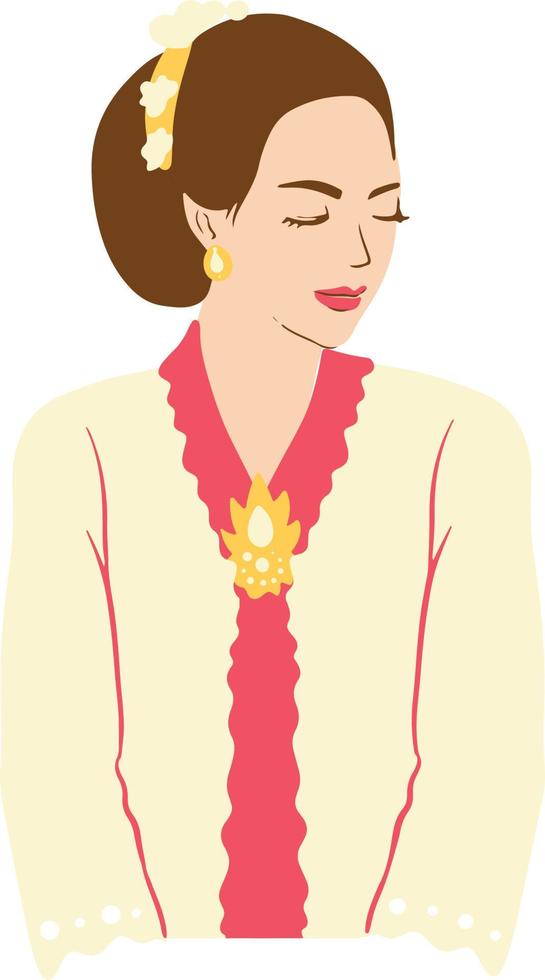 kartini retrato ilustração vetor