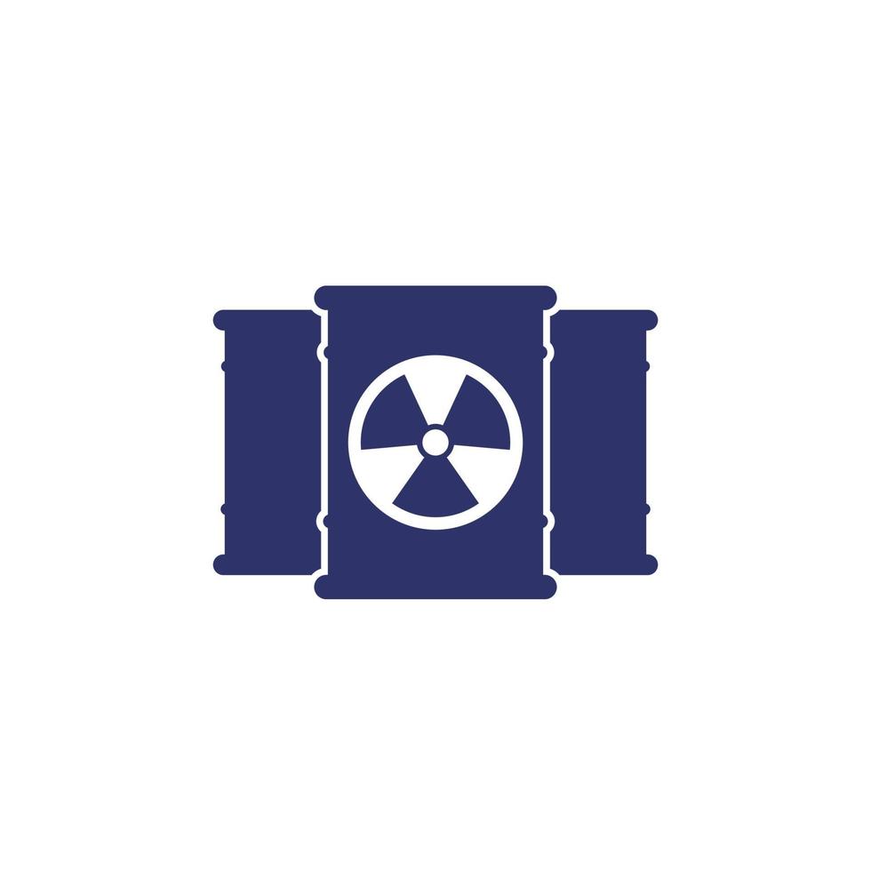 ícone de barris de resíduos radioativos em branco vetor