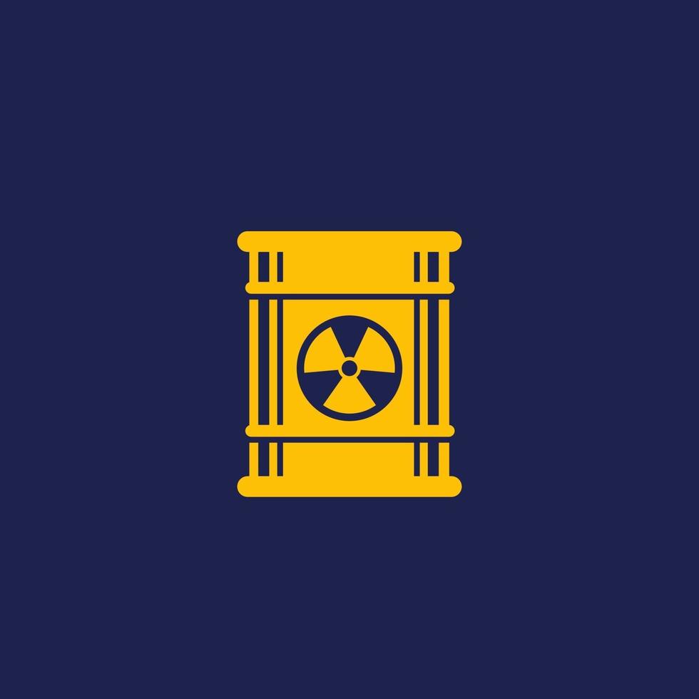 ícone de vetor de barril de resíduos radioativos