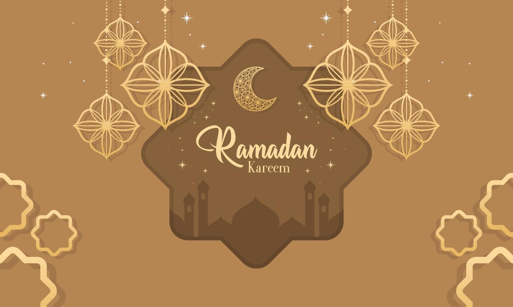 Ramadã kareem islâmico festival com papel cortar estilo fundo vetor