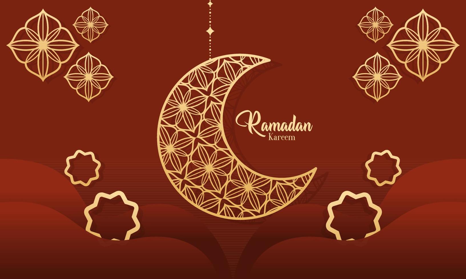 Ramadã kareem islâmico festival com papel cortar estilo fundo vetor