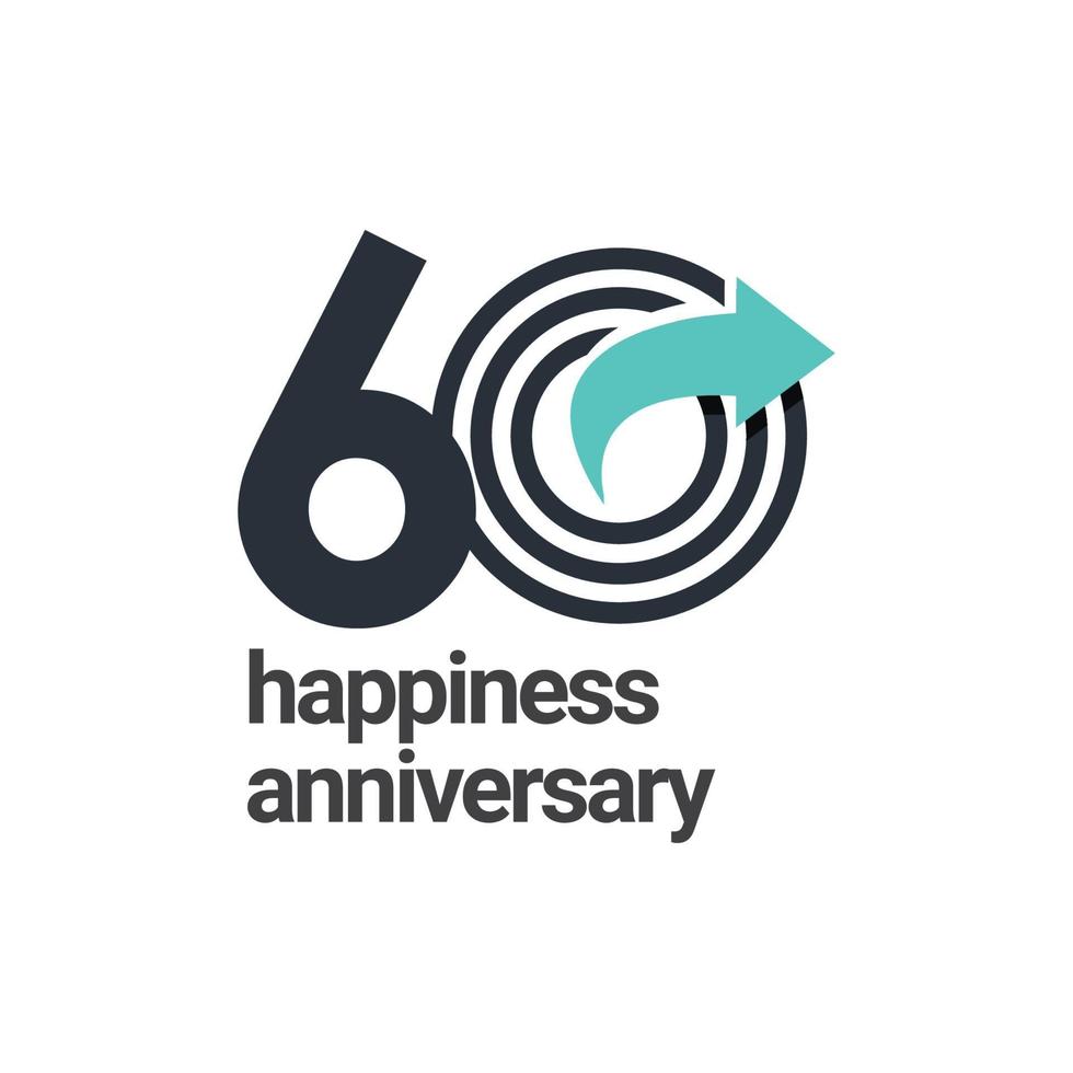 60 anos de felicidade aniversário vector template design ilustração