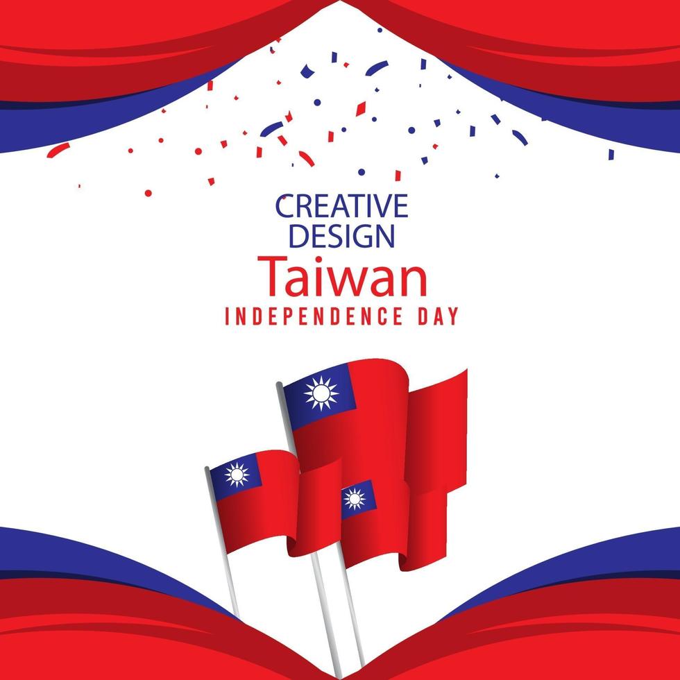 ilustração de modelo de vetor de celebração do dia da independência de taiwan design criativo