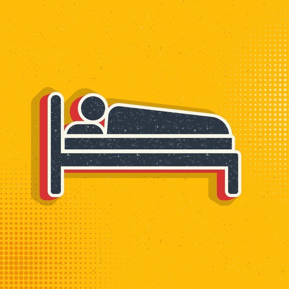 homem, dormir pop arte, retro ícone. vetor ilustração do pop arte estilo em retro fundo