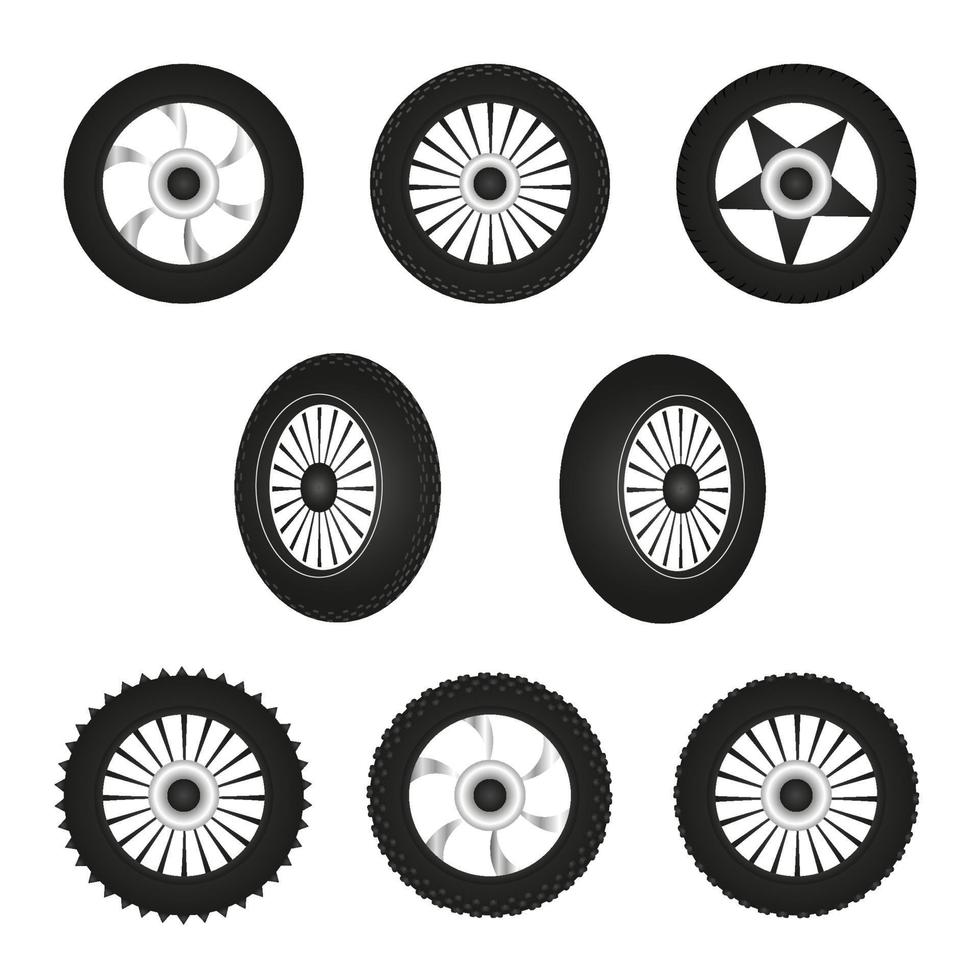 ilustração de conjunto de roda de motocicleta vetor