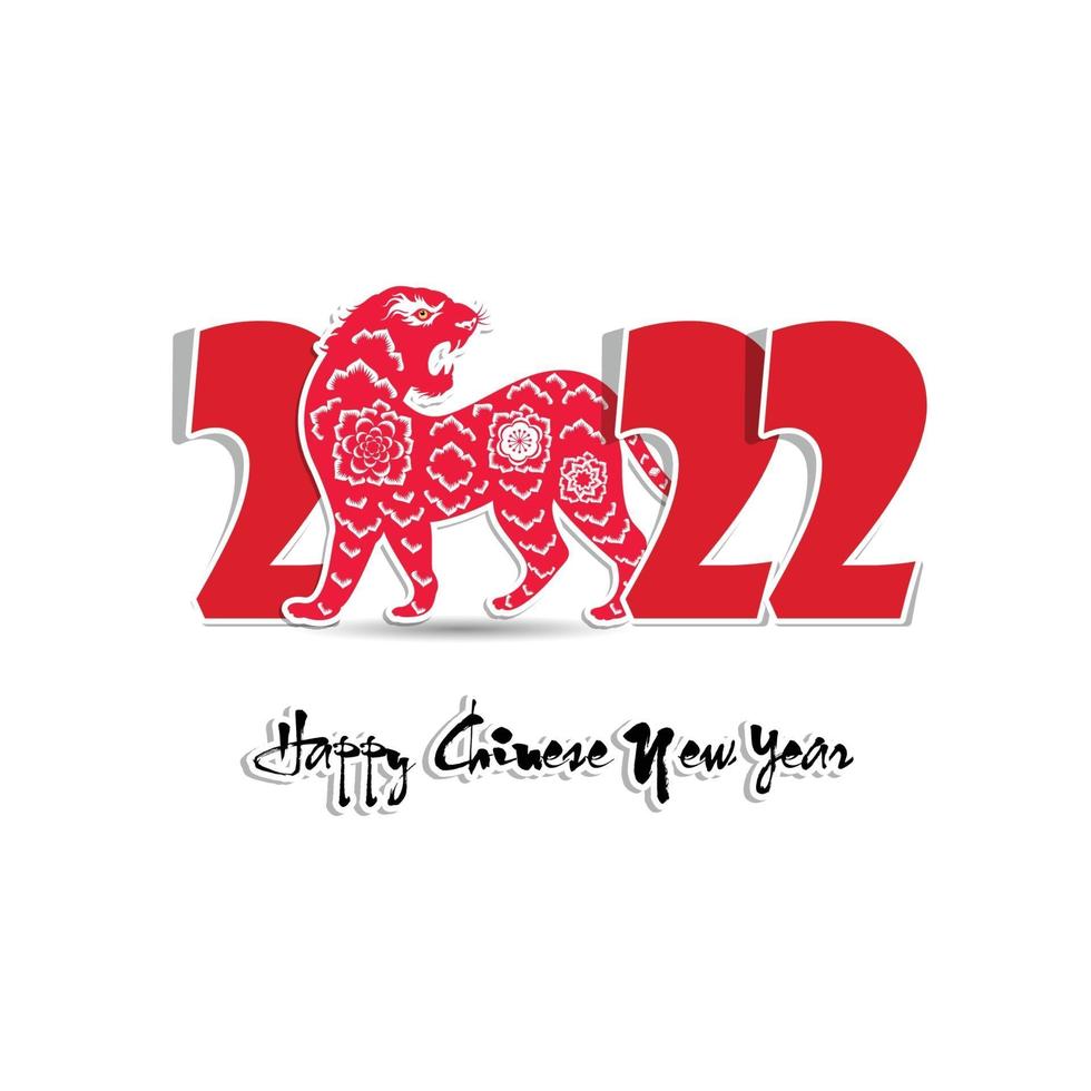 feliz ano novo chinês 2022 - ano do tigre. modelo de design do banner do ano novo lunar. vetor