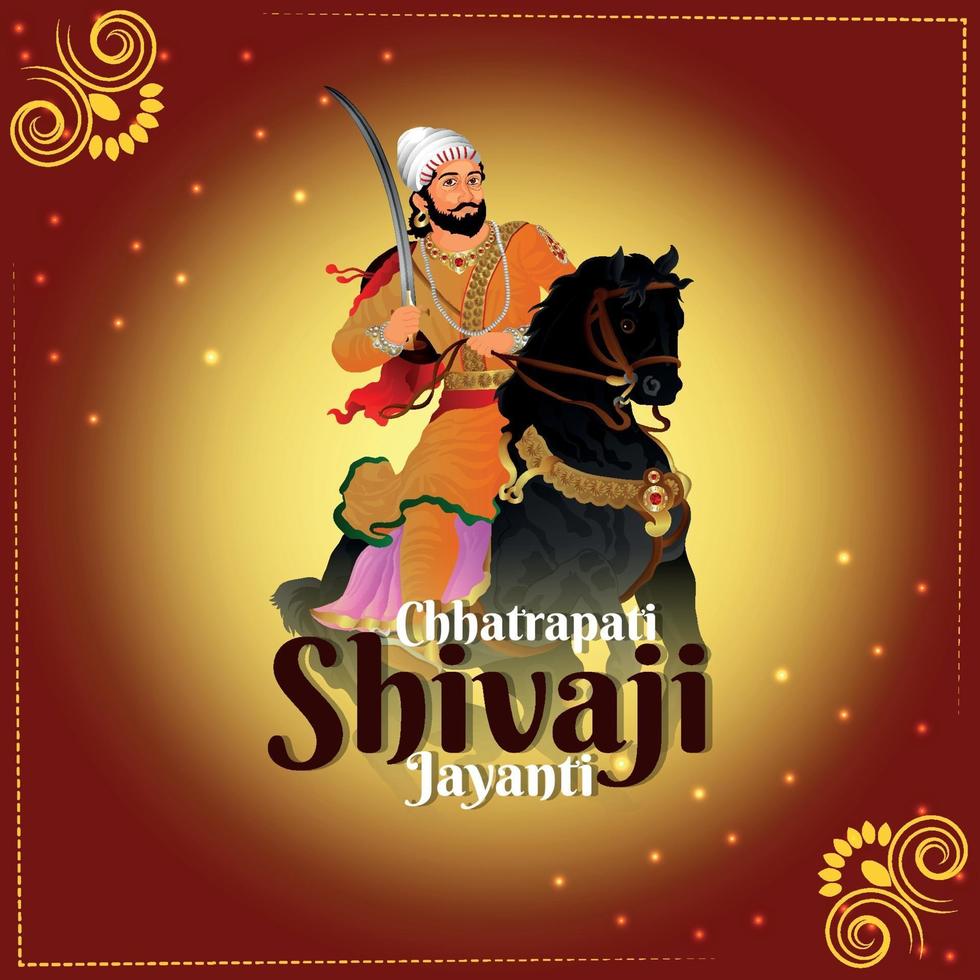 ilustração criativa e plano de fundo de shivaji jayanti vetor