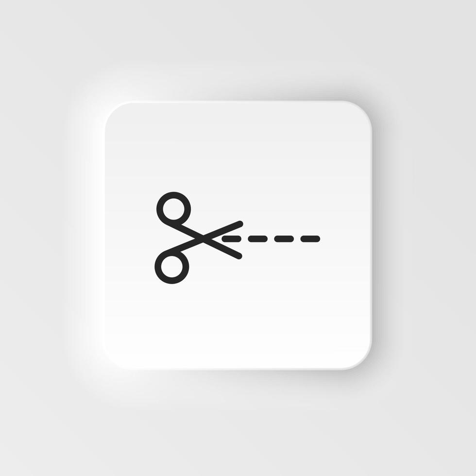 cortar, tesouras vetor ícone. elemento do Projeto ferramenta para Móvel conceito e rede apps vetor. fino neumorfo estilo vetor ícone para local na rede Internet Projeto em neumorfismo branco fundo
