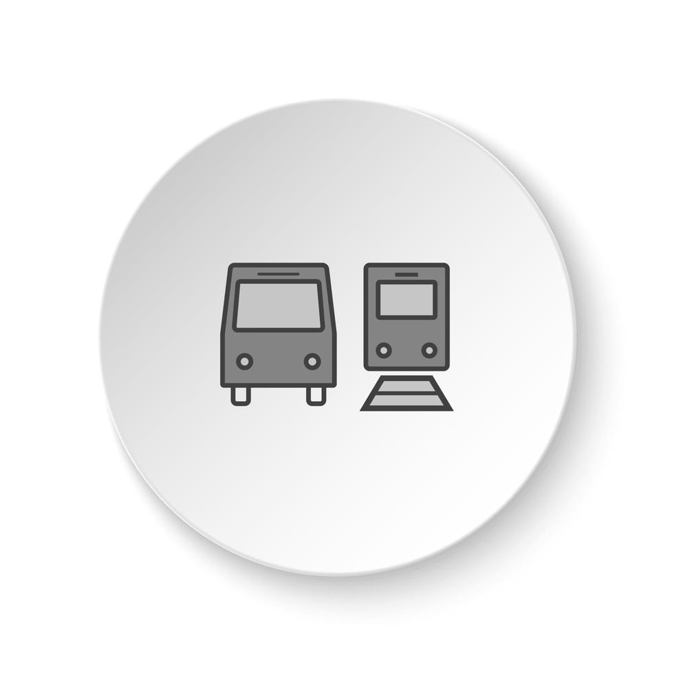 volta botão para rede ícone, ônibus, trem. botão bandeira redondo, crachá interface para inscrição ilustração em branco fundo vetor