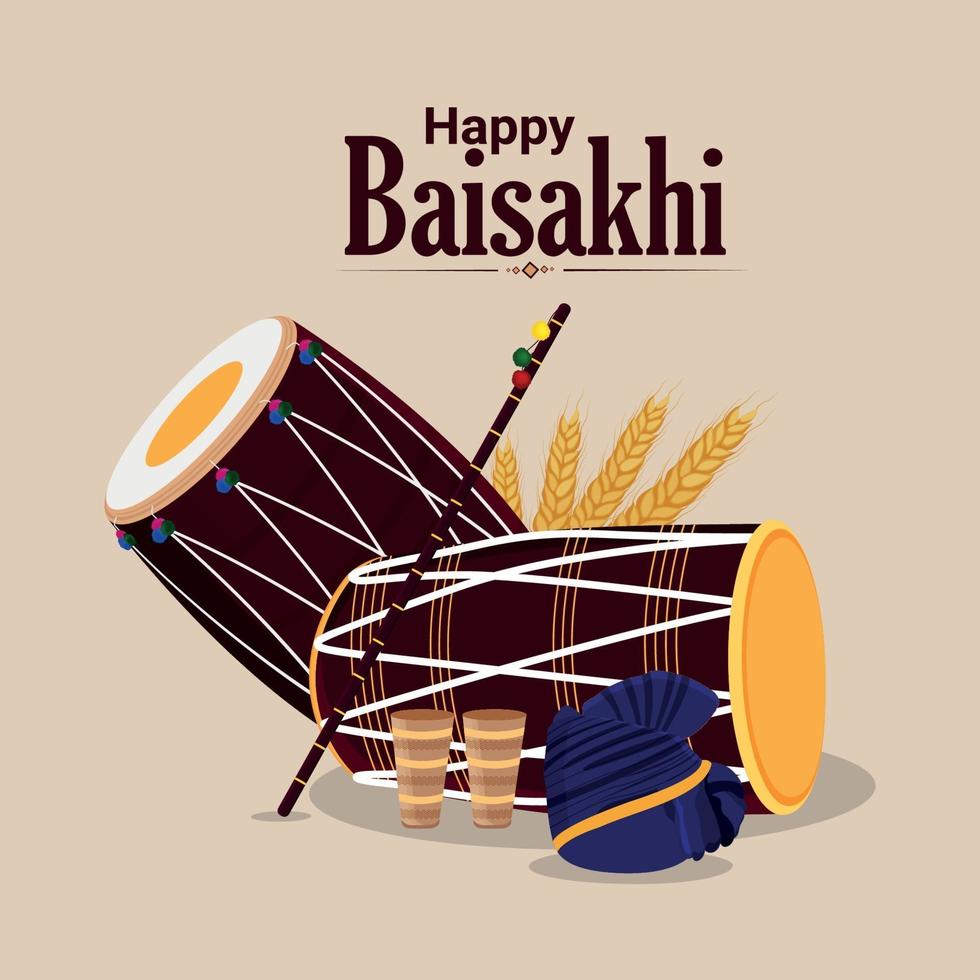 cartão ou banner feliz vaisakhi vetor