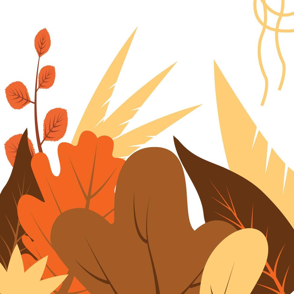 vetor ilustração dentro plano linear estilo - outono fundo - panorama ilustração com plantas, árvores e cópia de espaço para texto - para outono bandeiras.
