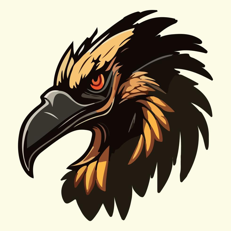 abutre face mascote esport logotipo vetor ilustração com isolado fundo