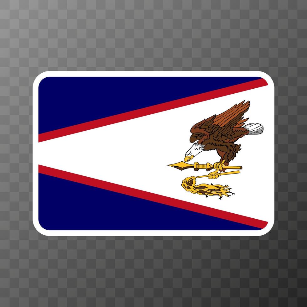 bandeira da samoa americana, cores oficiais e proporção. ilustração vetorial. vetor