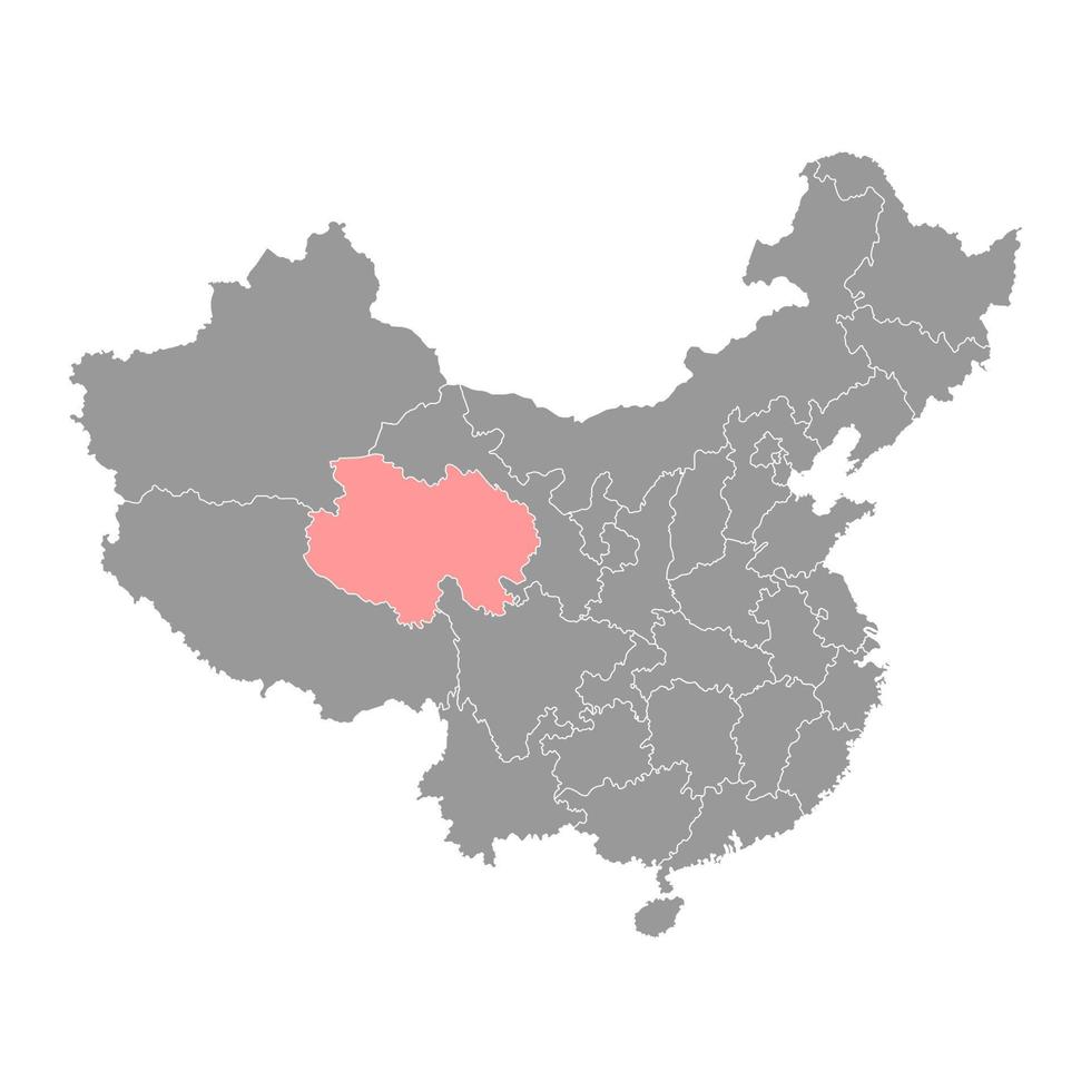 mapa da província de qinghai, divisões administrativas da china. ilustração vetorial. vetor