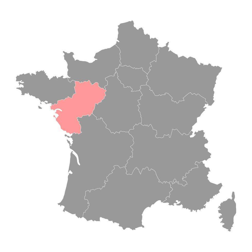 Pays de la loire mapa. região da França. ilustração vetorial. vetor