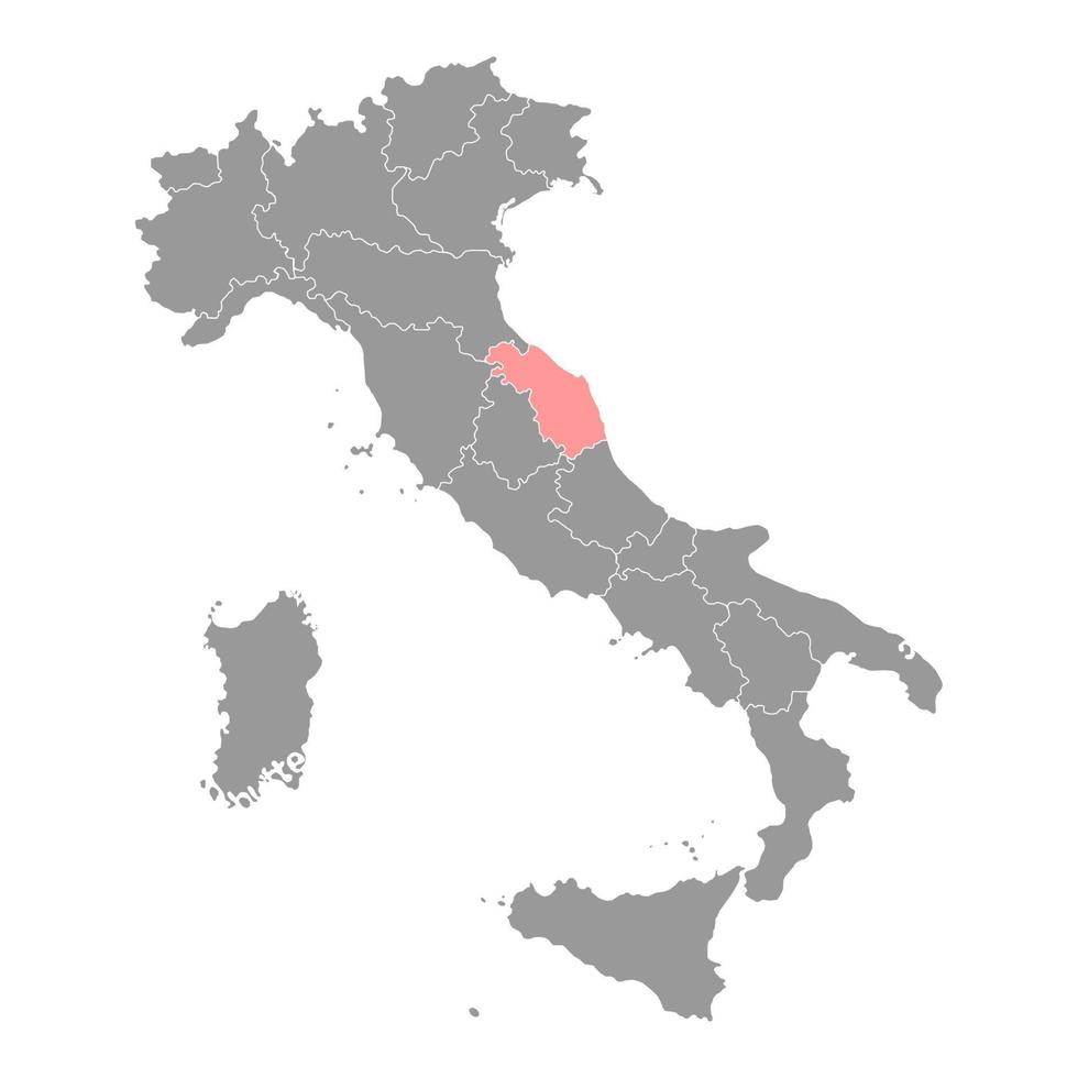 mapa de marcha. região da Itália. ilustração vetorial. vetor