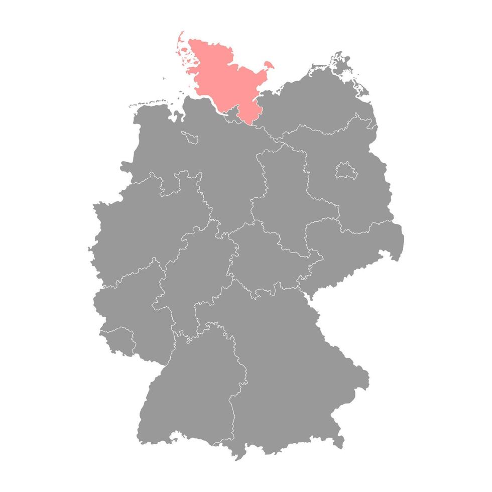 Schleswig Holstein mapa. ilustração vetorial. vetor