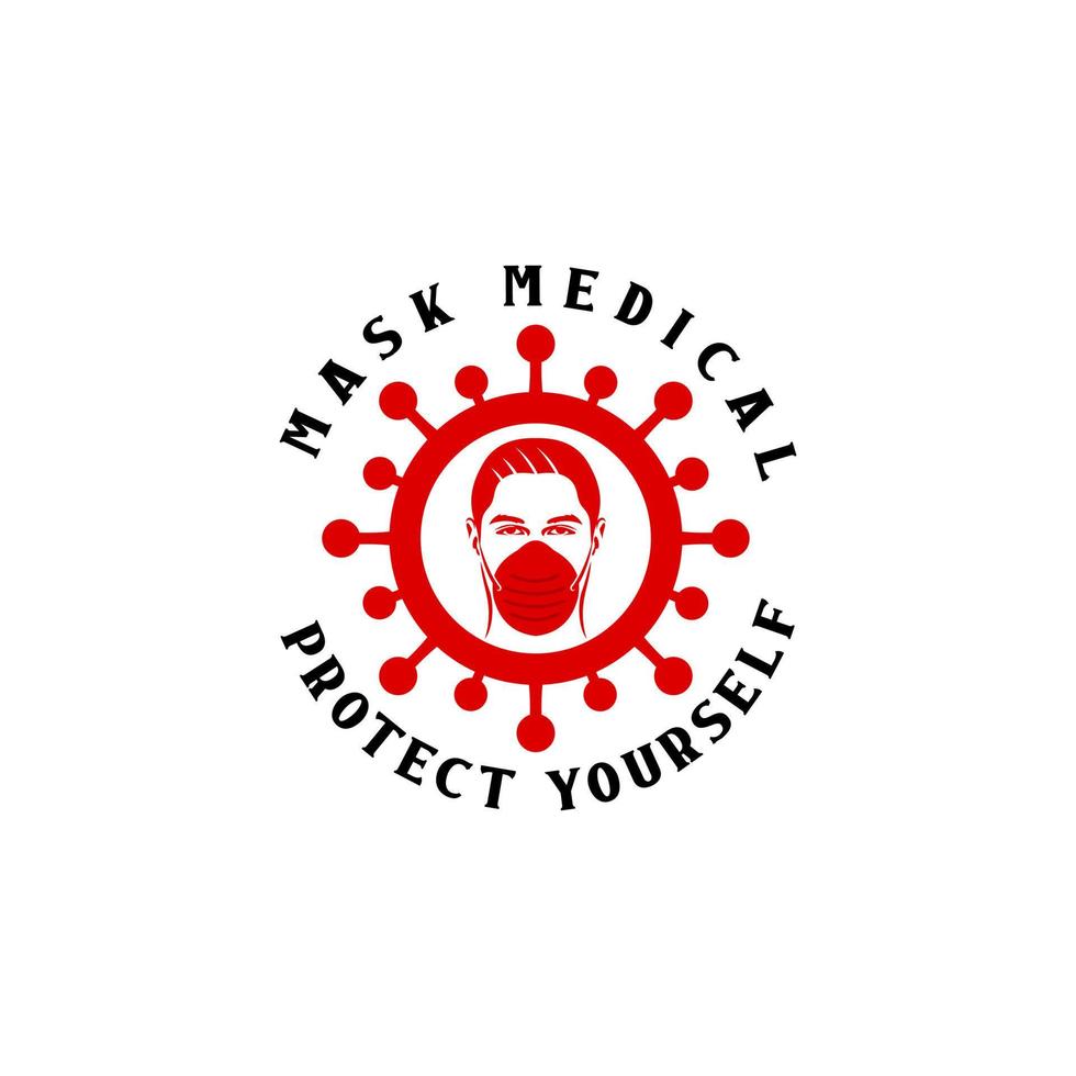 mascarar uma médico logotipo Projeto. impressionante moderno mascarar logotipo. uma mascarar médico logotipo. vetor