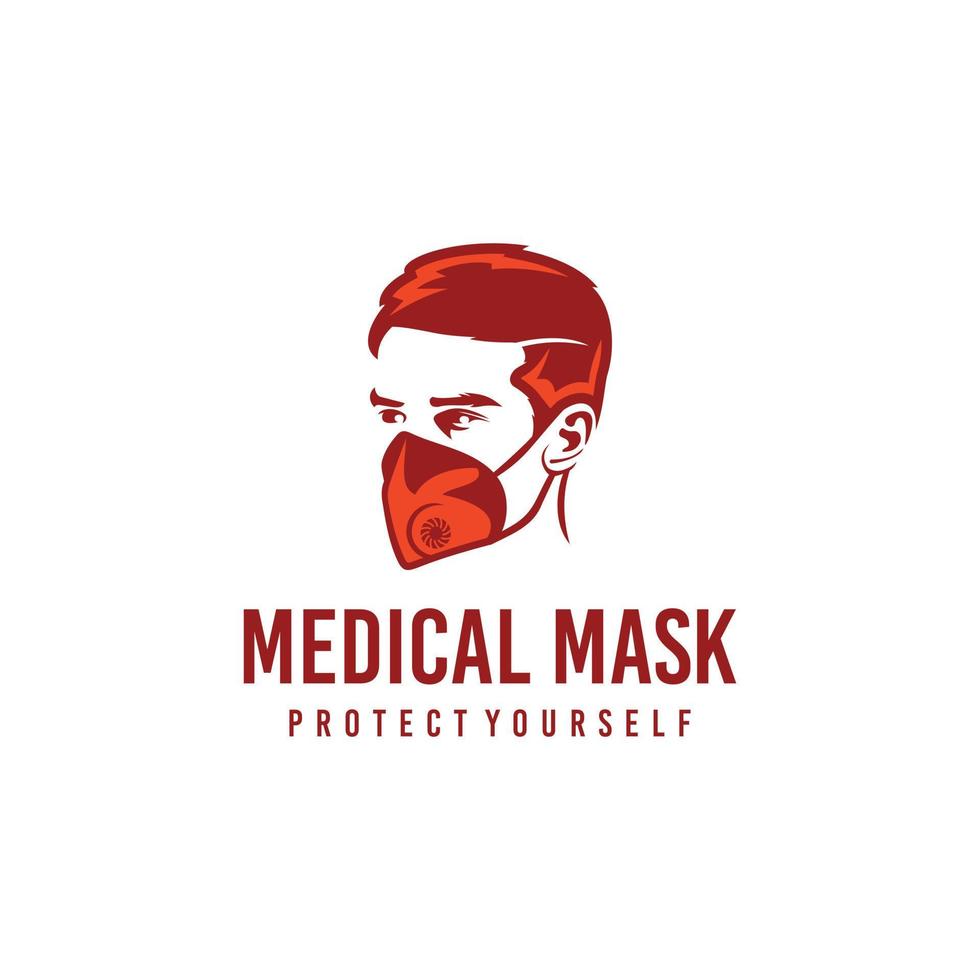 mascarar uma médico logotipo Projeto. impressionante moderno mascarar logotipo. uma mascarar médico logotipo. vetor