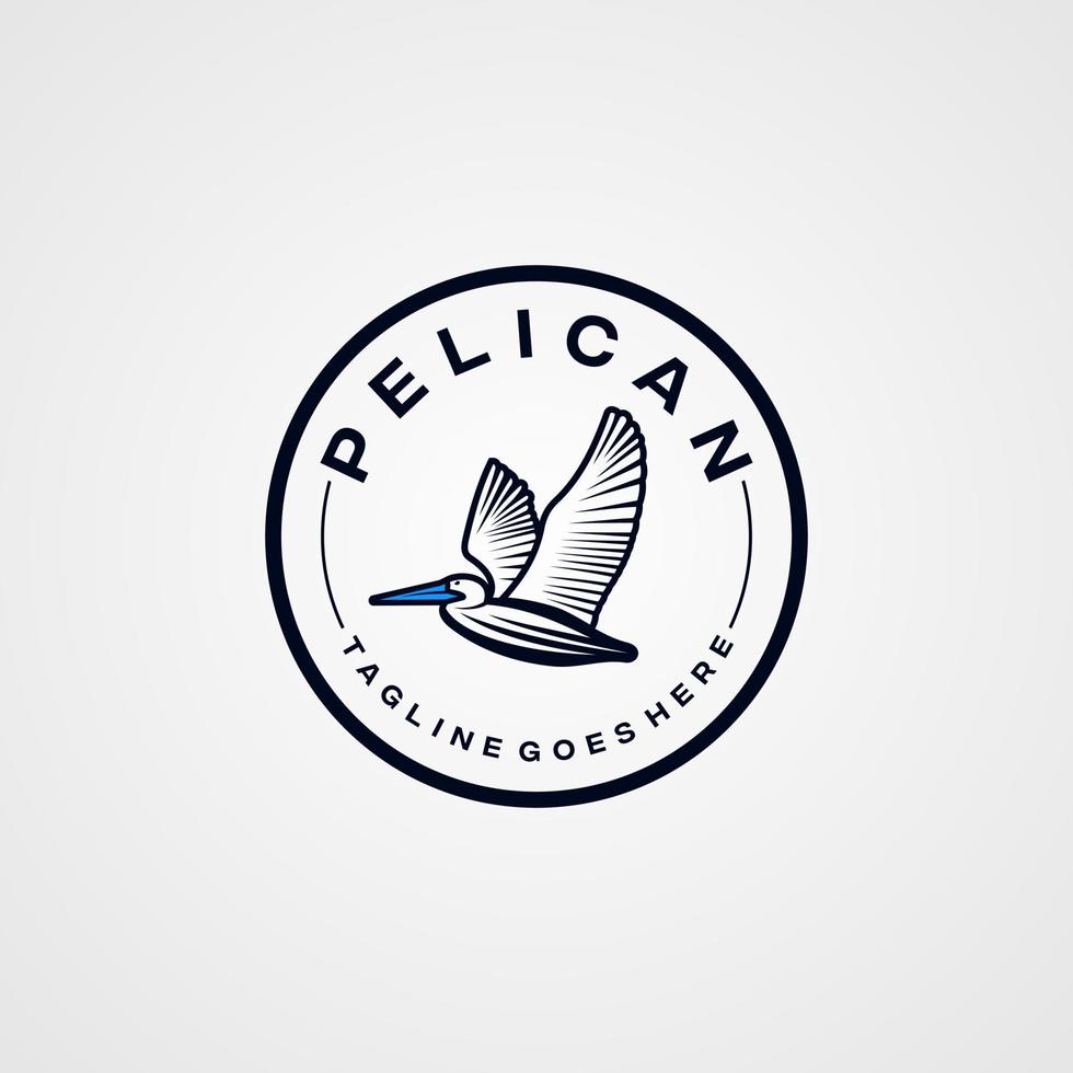 pelicano logotipo linha arte Projeto gráfico inspiração vetor