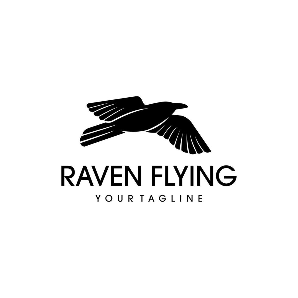 Raven pássaro logotipo Projeto vetor inspiração