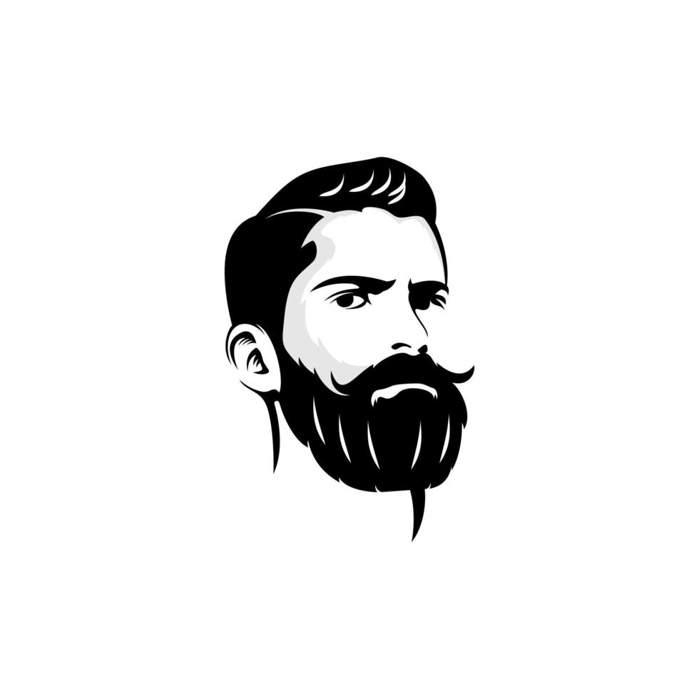 hipster homem logotipo Projeto. impressionante hipster homem logotipo. uma homem com barba logotipo. vetor