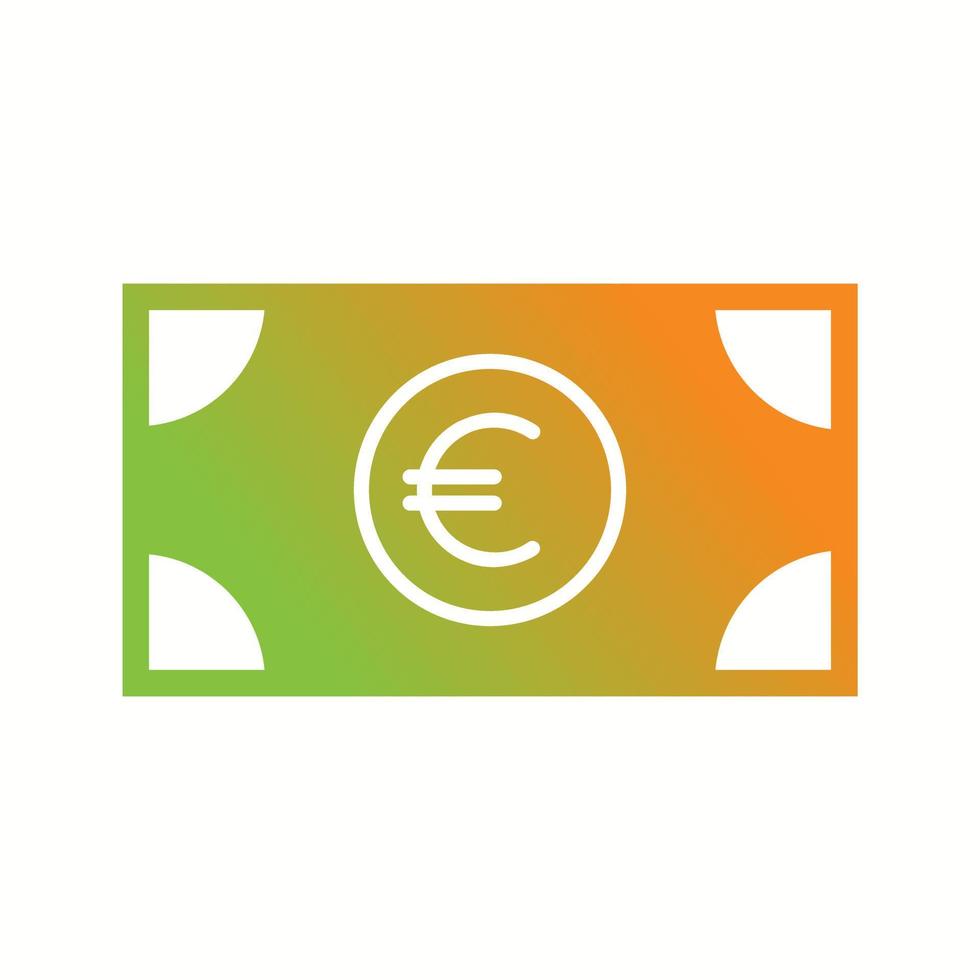 belo ícone de glifo vetorial do euro vetor