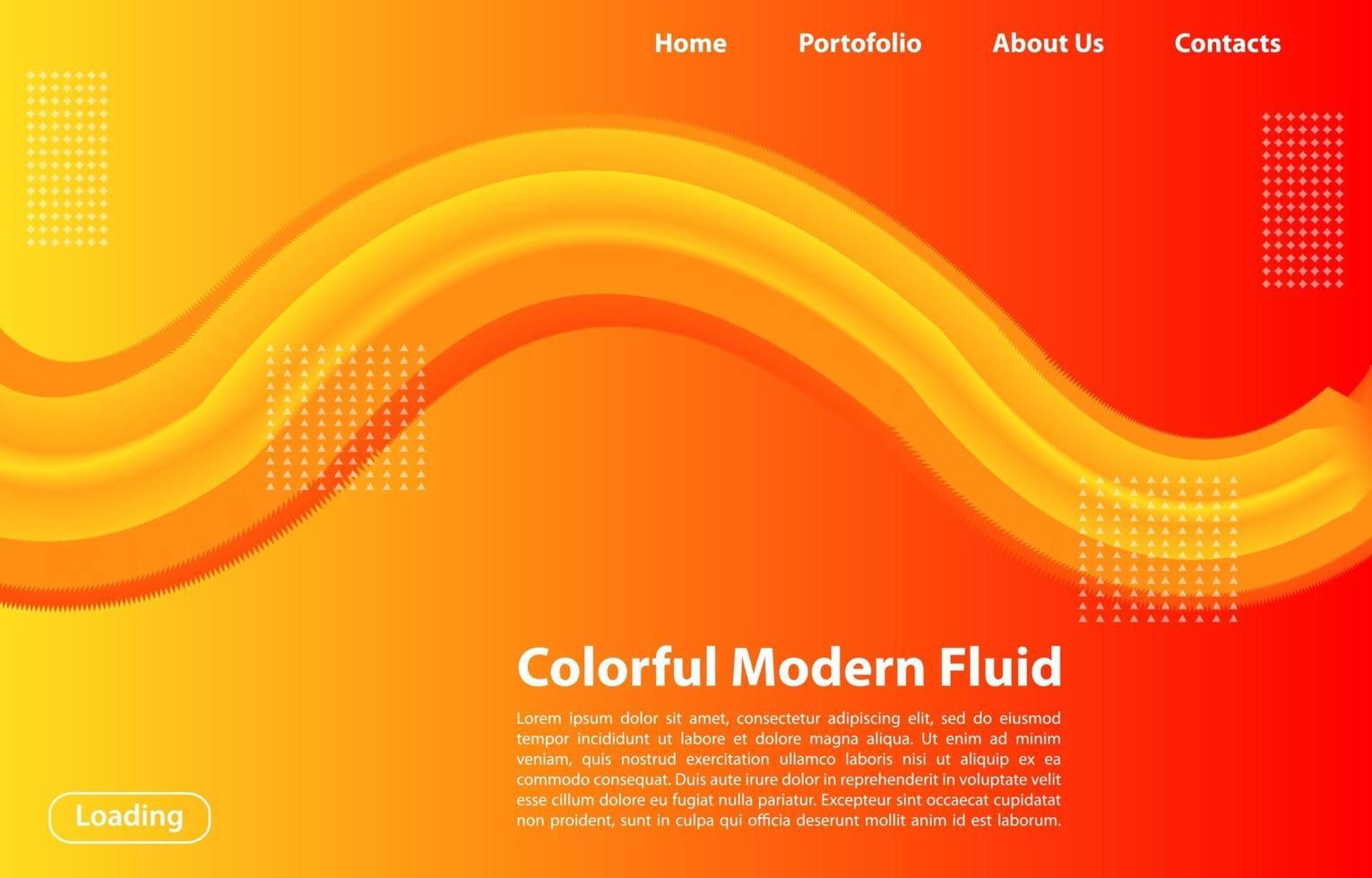 Forma fluida 3D abstrata com conceito de página gradient.landing na cor laranja. fundo de formas geométricas de cor laranja abstrato. vetor