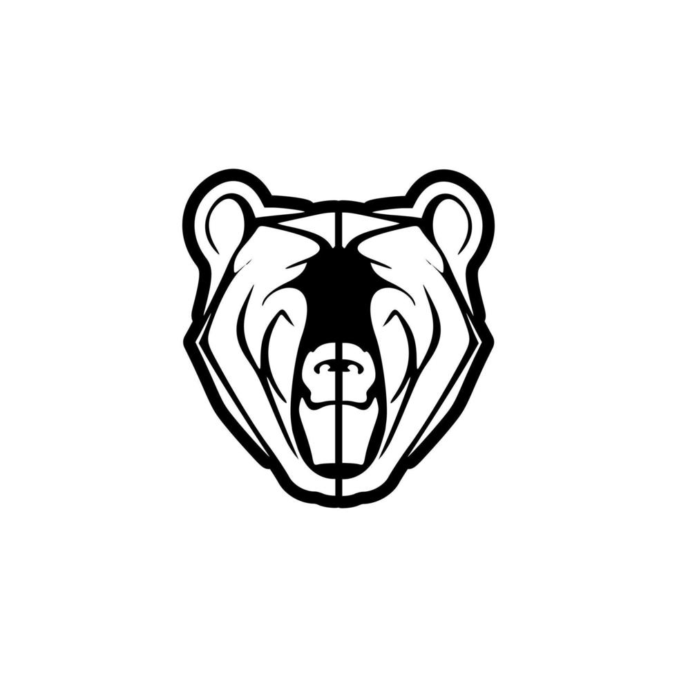 .vetor logotipo do uma Preto e branco urso. vetor