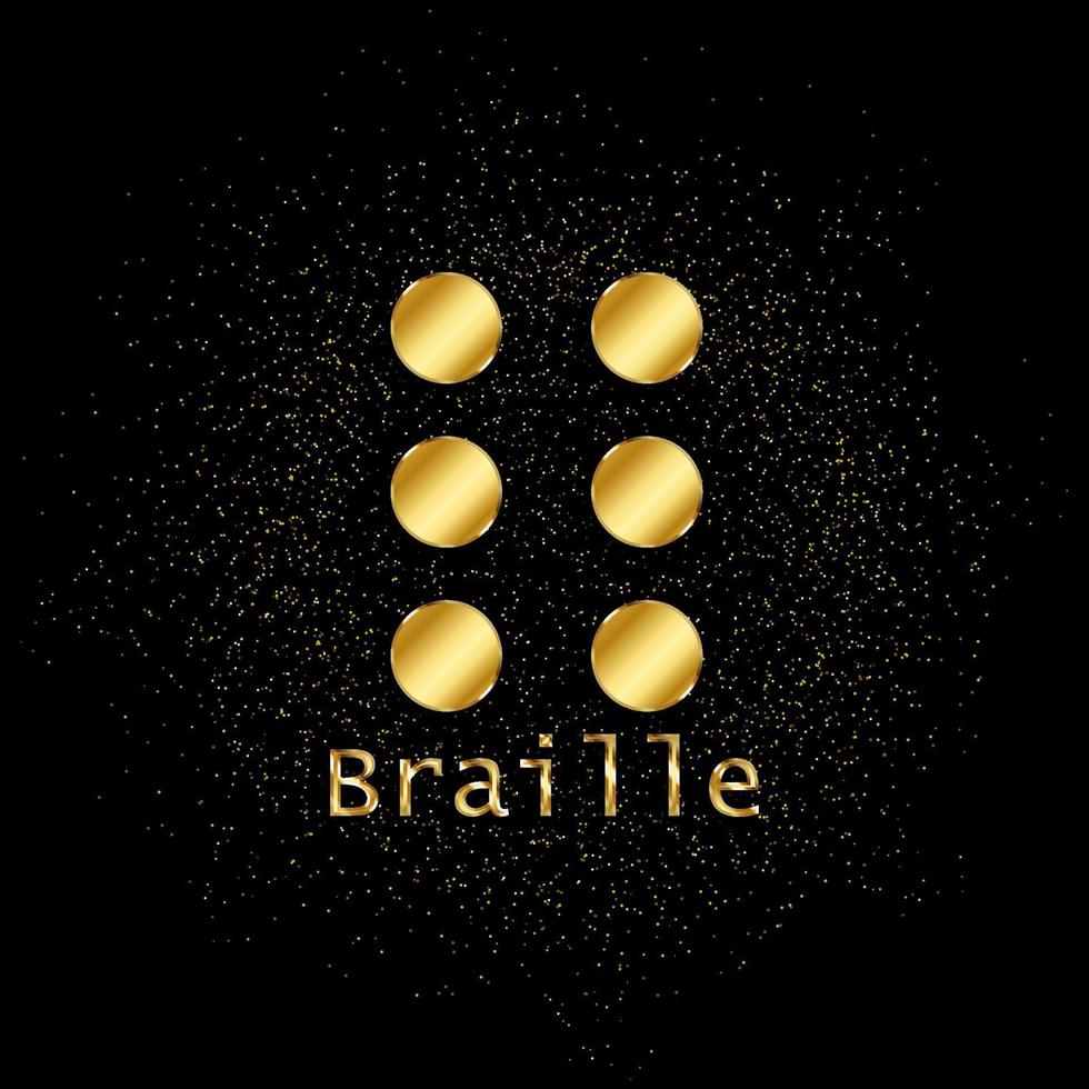 braille ouro, ícone. vetor ilustração do dourado partícula em ouro vetor fundo