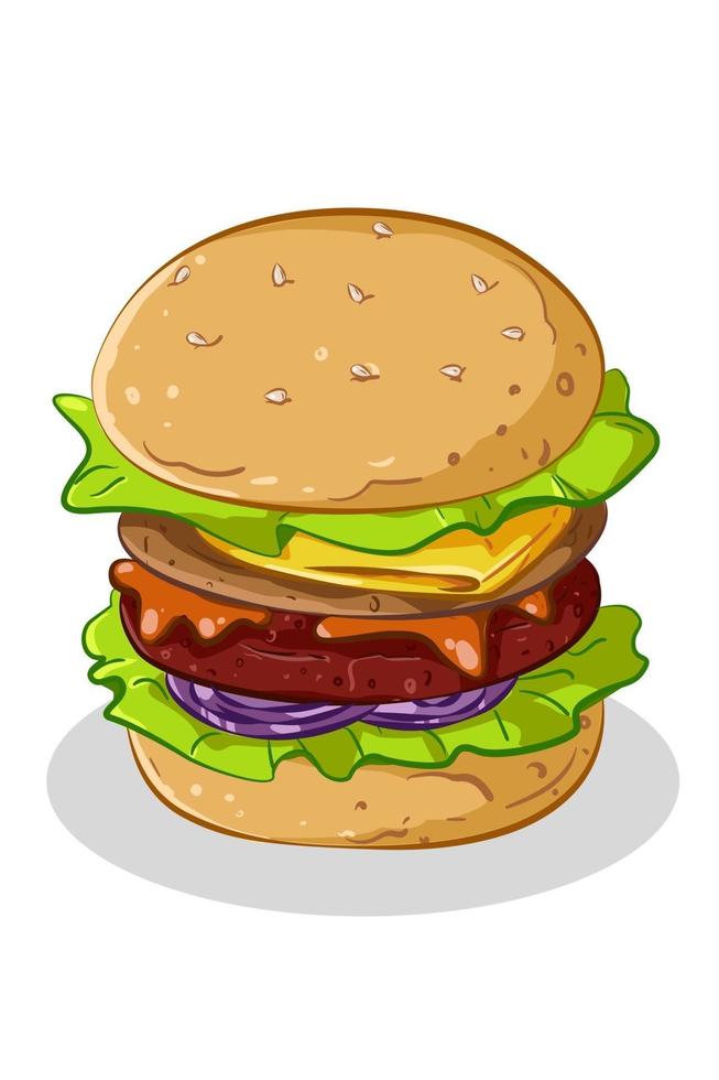 uma ilustração vetorial de hambúrguer doce vetor