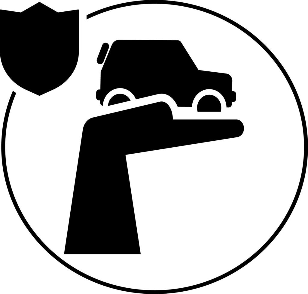 carro, seguro ícone ilustração isolado vetor placa símbolo - seguro ícone vetor Preto - vetor em branco fundo
