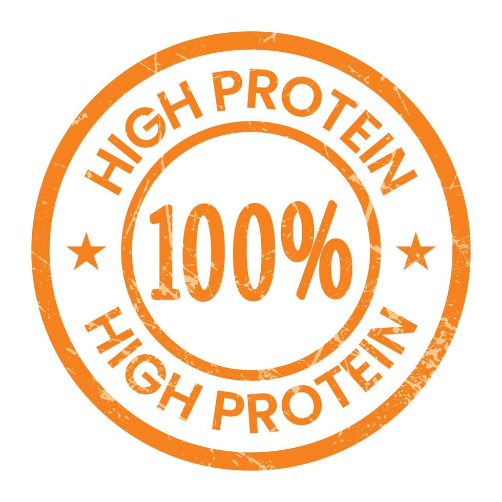 100 por cento Alto proteína distintivo, Alto proteína selo, etiqueta, adesivo, marcação, emblema vetor ícone
