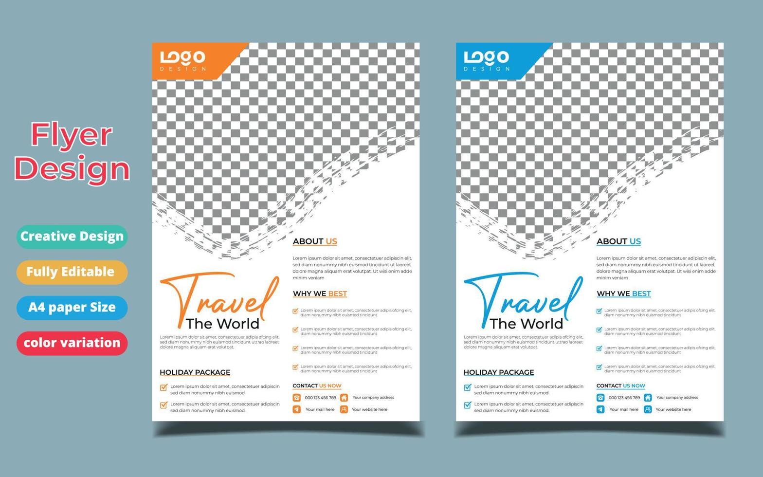 viagem venda social meios de comunicação bandeira postar modelo Projeto com agência logotipo, ícone e abstrato fundo para viajando o negócio marketing. verão de praia feriado conectados promoção poster vetor